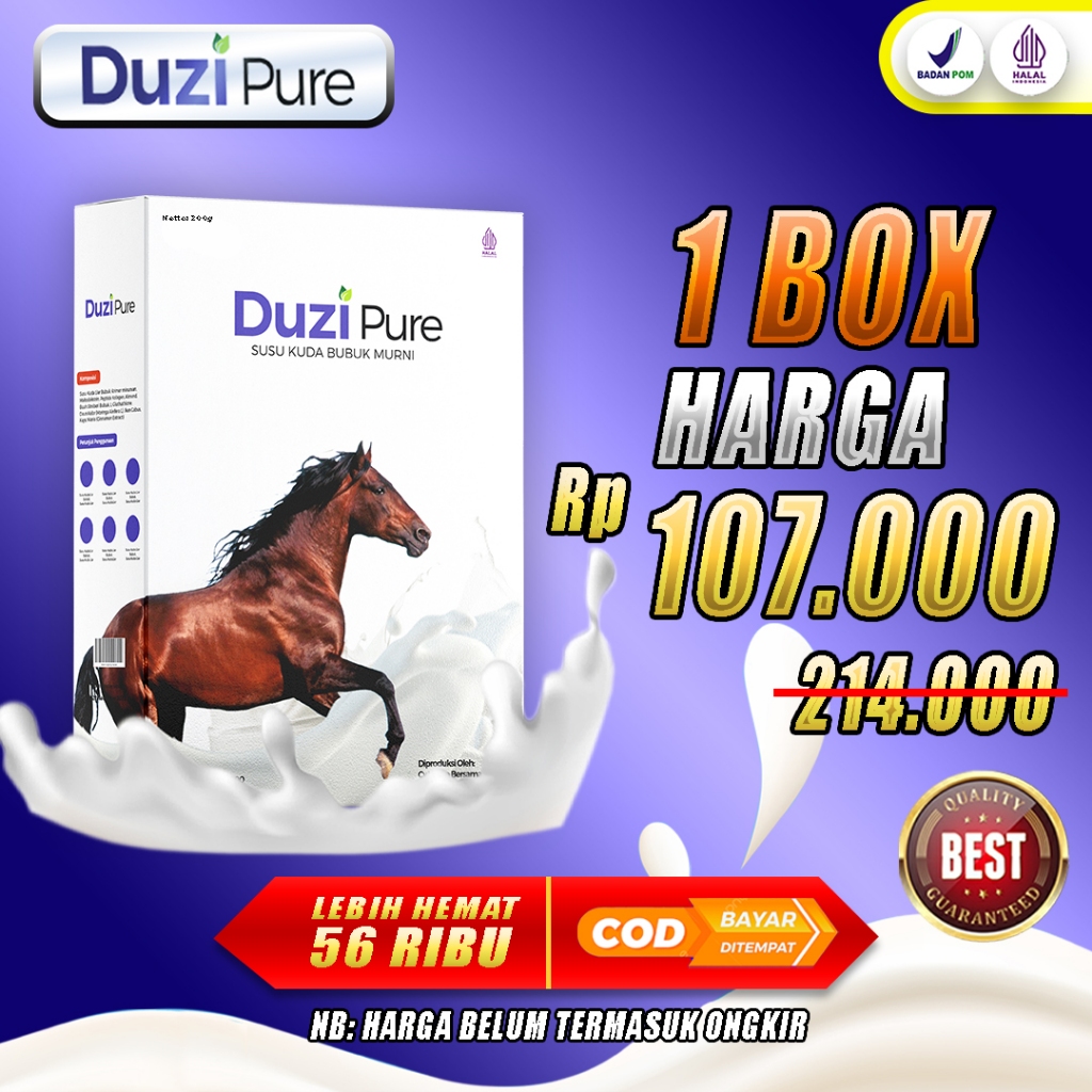 

Duzi Pure Susu Kuda Liar Lombok Bubuk Kolostrum Herbal 200 Gram 100% Original