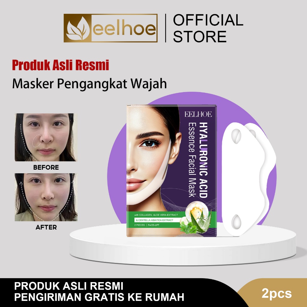 EELHOE Masker V-Lift Wajah Hyaluronic Acid Essence Facial Mask Facial Slimming Bandage Shaping Lifti