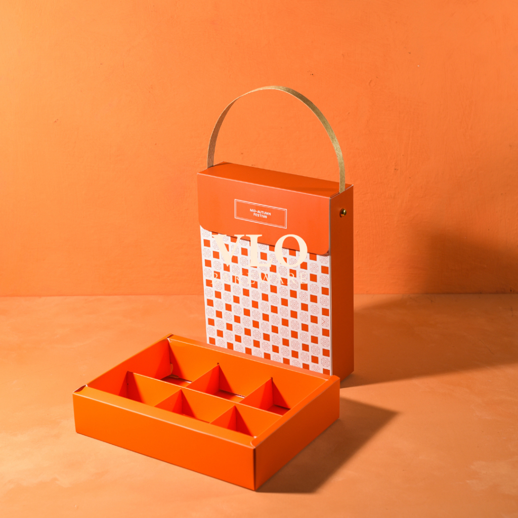 

[1 SET ISI 10 PCS] Kotak kue mooncake sekat 6 ada handle premium | kotak kue bulan premium kotak mochi