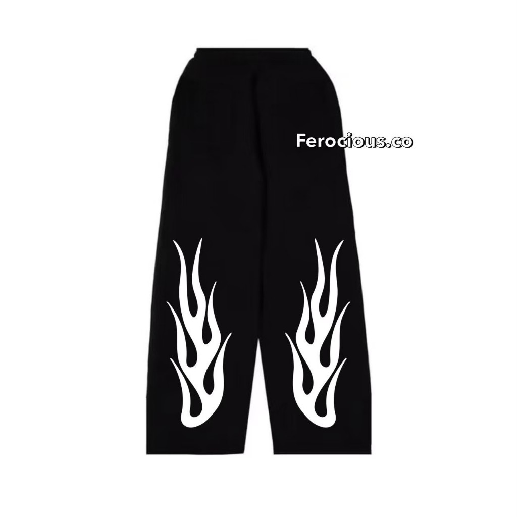 Celana Baggy Pants Pria FRCS Fire Black White Long Pants Pria Dan Wanita Unisex High Quality Miror F