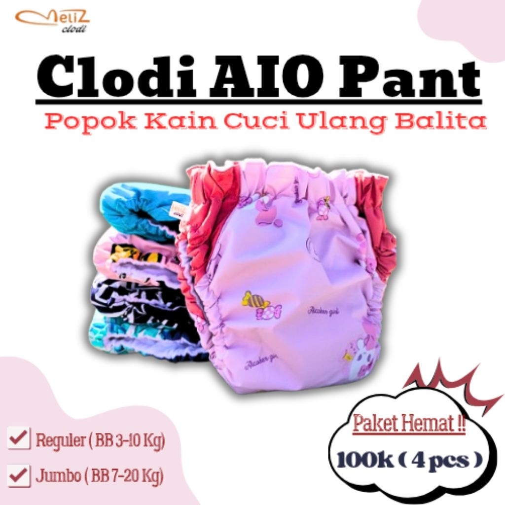 PROMO !! Paket Hemat Clodi AIO Pant, CLODI BAYI NEWBORN, POPOK KAIN BAYI, POPOK BAYI BARU LAHIR, POP
