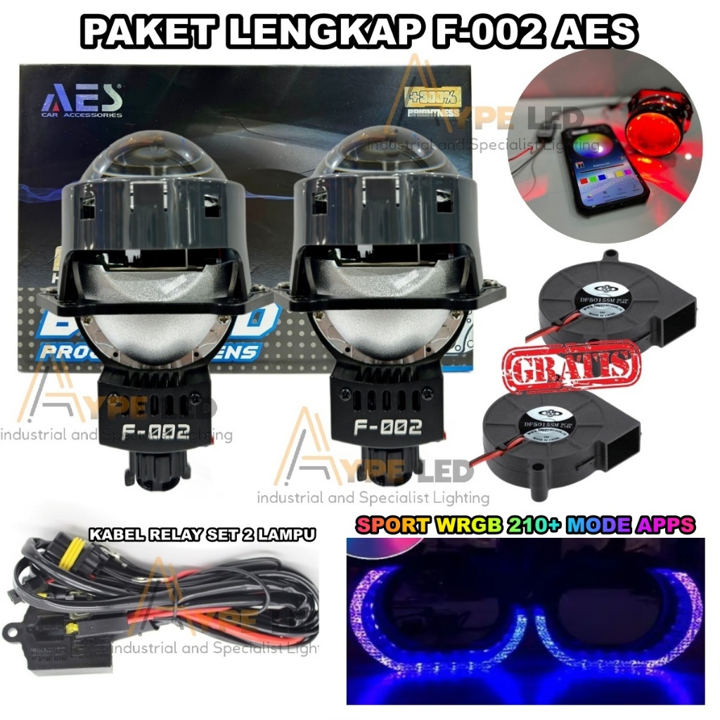 ORIGINAL BILED AES 3 INCHI F002 65 WATT PROJIE BILED AES BLUELENS 3 INCHI F2 NEW PROJECTOR BILED AES