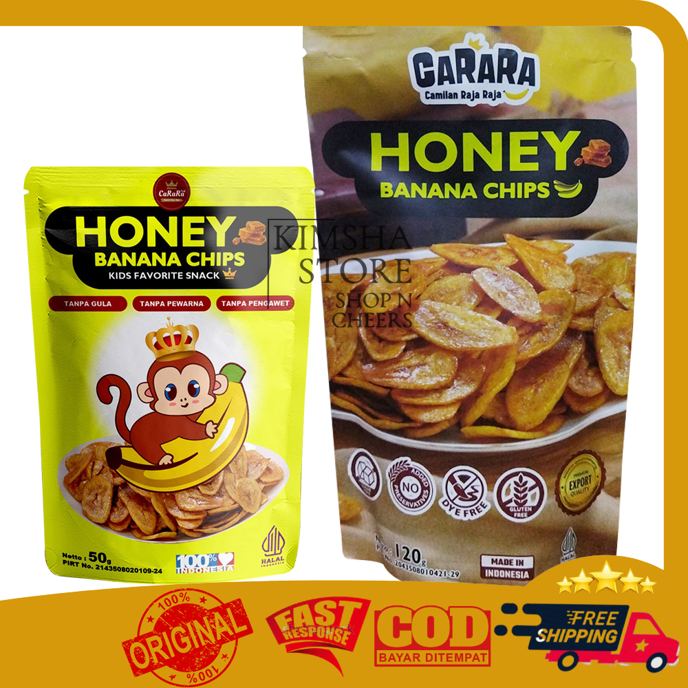 

Honey Banana Chips CaRaRa Keripik Pisang Madu Camilan Raja Raja Snack Kripik Chip Food Snacks Makanan Ringan Cemilan