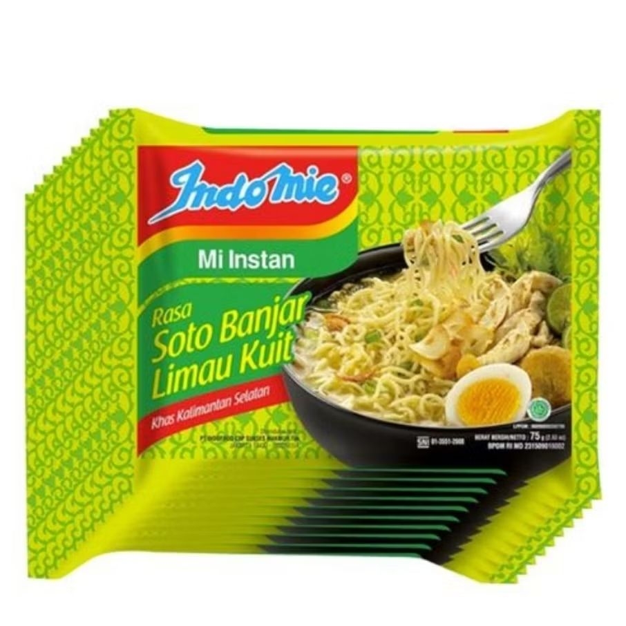 

Paket 10 Pcs - Indomie Mie Instan Kuah Rasa Soto Banjar Limau Kuit isi 75 Gram