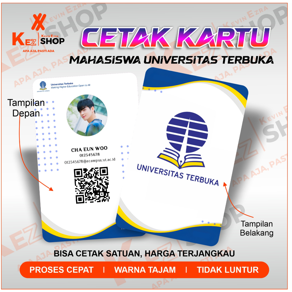 

CETAK TALI/KTM Universitas Terbuka(BISA Costum Desain Perprodi)