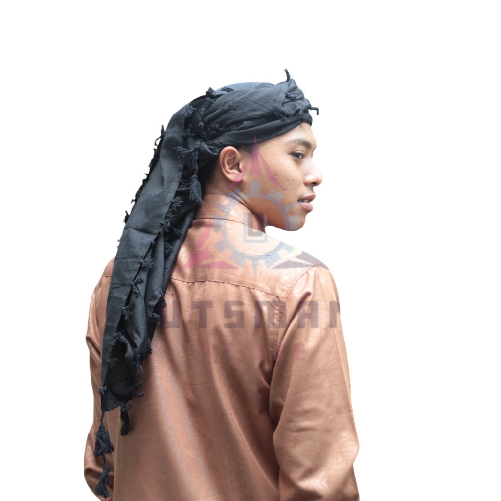 Sorban Hitam Polos Ronce Segi Empat Sorban Wanita Sorban Pria