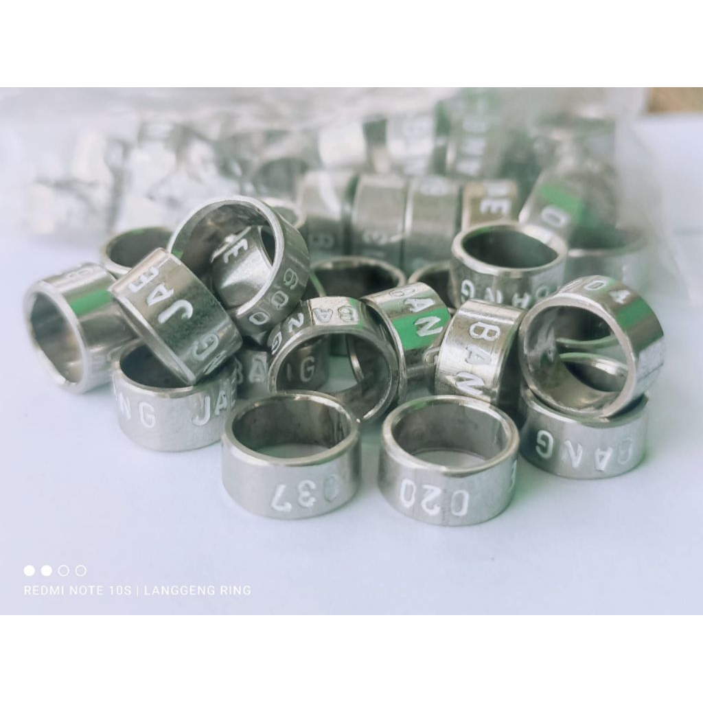 RING BURUNG | 22 BAJA KETOK SLIM | CUSTOM CETAK NAMA | MERPATI | PERKUTUT | MURAI | KENARI | LOVEBIR