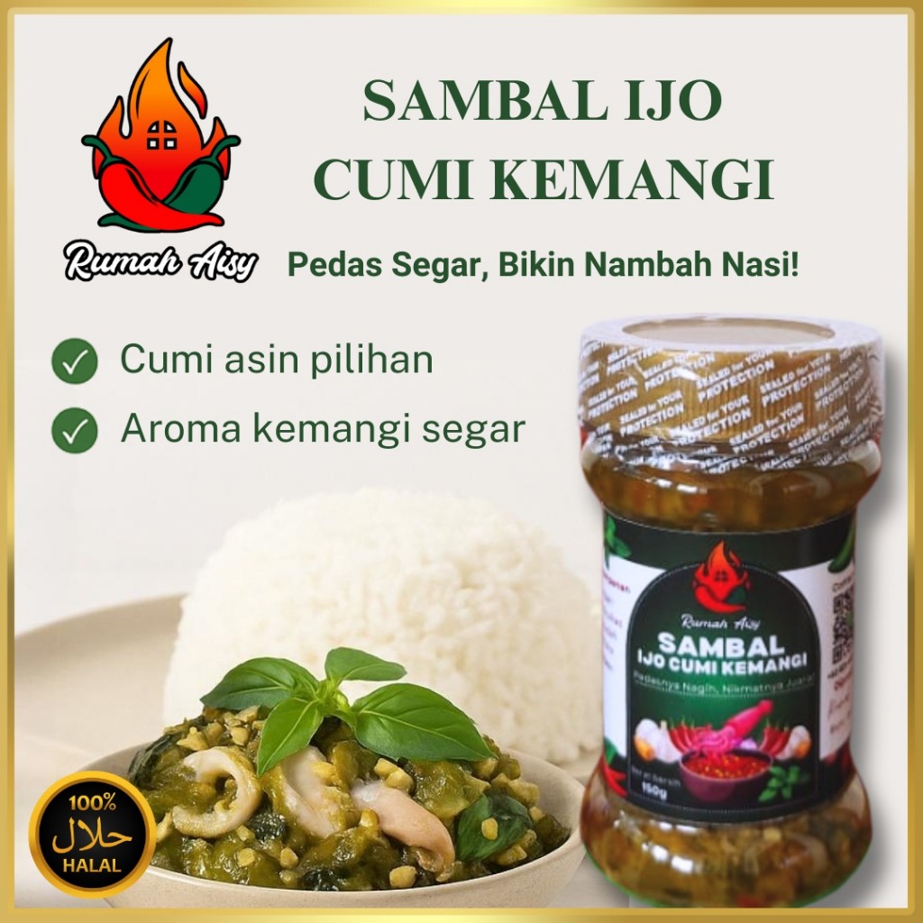 

Sambal Ijo Cumi Kemangi Segar Pedas | Sambal Rumahan Unik 150gr – Rumah Aisy