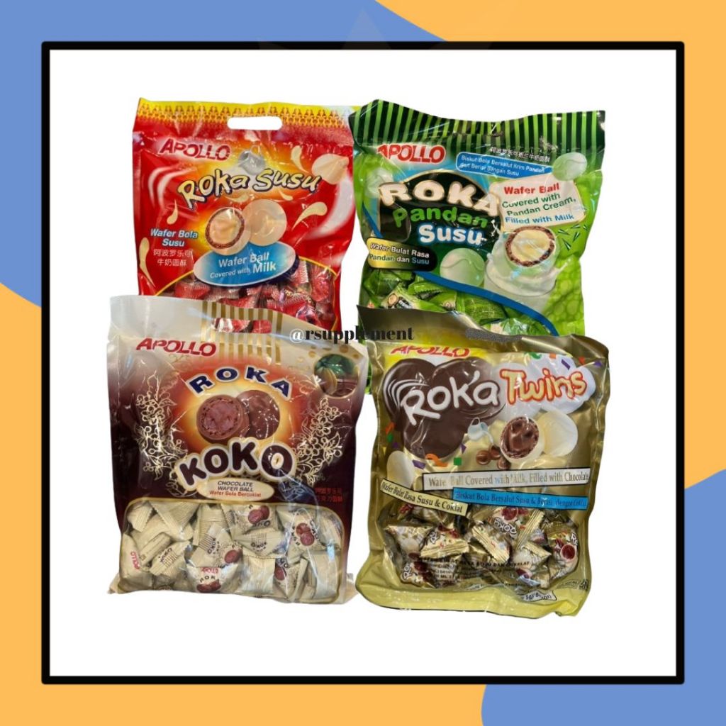 

Apollo Roka 250gr Wafer Ball Isi 50pcs / Pack Bola Wafers Dengan Isian Susu Coklat Berlapis Cokelat