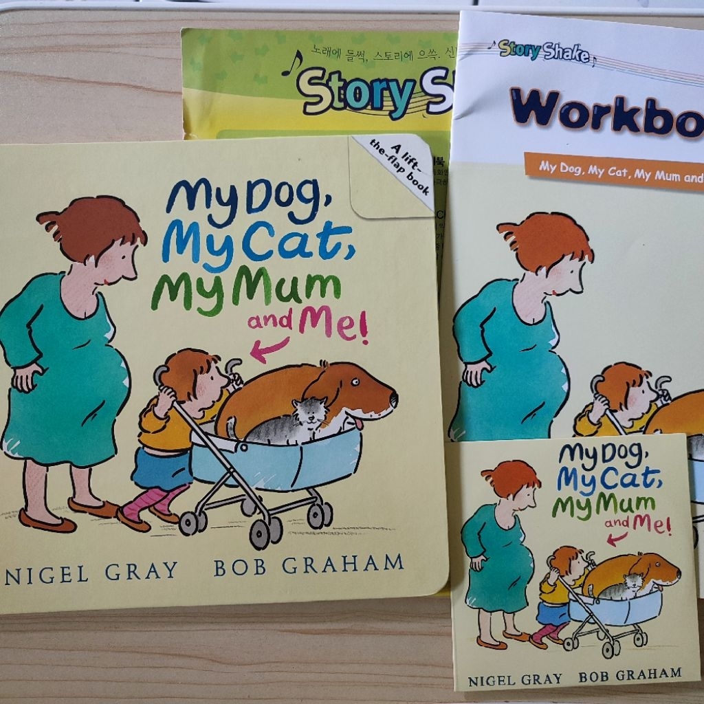 Buku anak story shake "My Dog, My Cat, My Mum and Me" by Nigel Gray dan Bob Graham dengan buku kerja