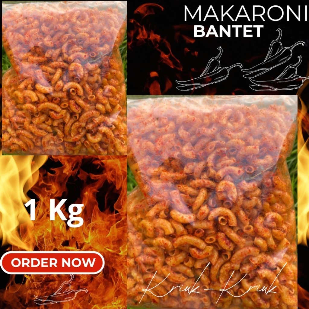 

MAKARONI BANTET DAUN JERUK CIANJUR 1KG RASA PEDAS (KRIUK-KRIUK)