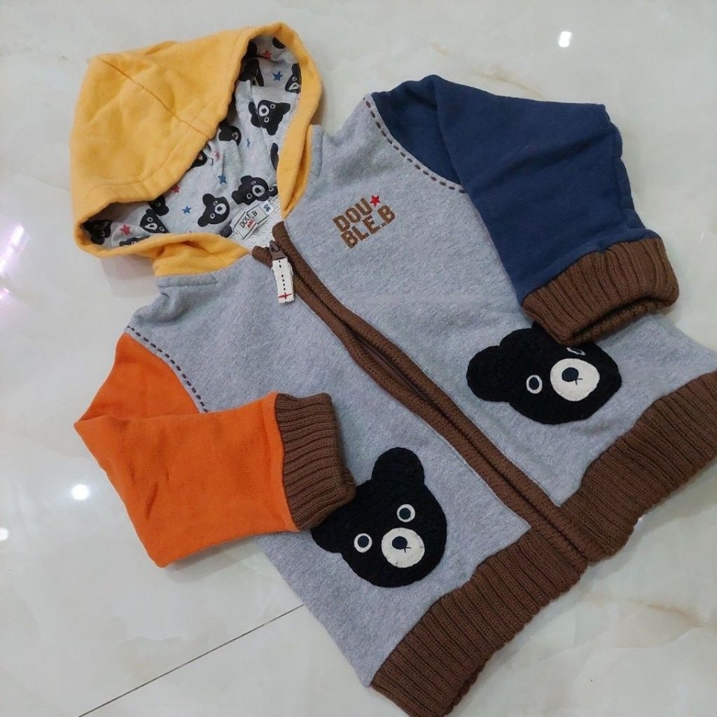 MIKI HOUSE JAKET HOODIE ANAK BABY LIKE NEW RAJUT SWEATER PL