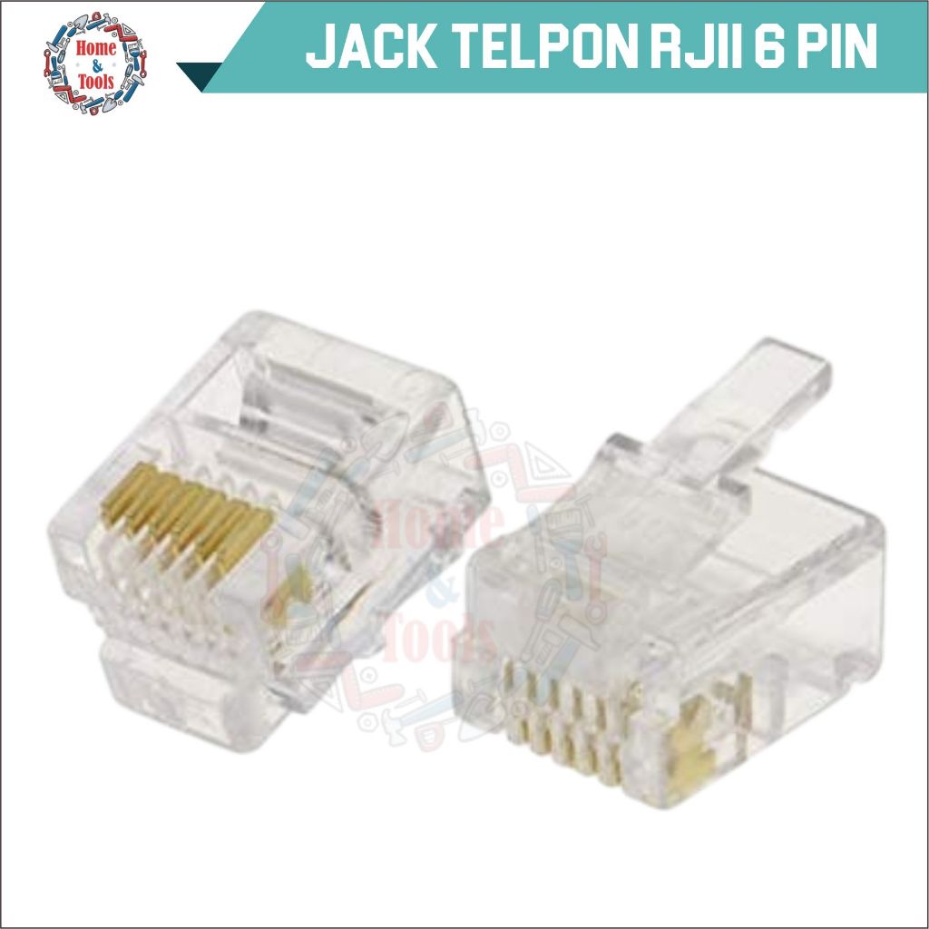 JACK TELEPON RJ11 BESAR 6PIN/JACK TELEPON RJ11 6P6C (6 PIN 6 CONTACT)/KONEKTOR RJ11 6 PIN BESAR