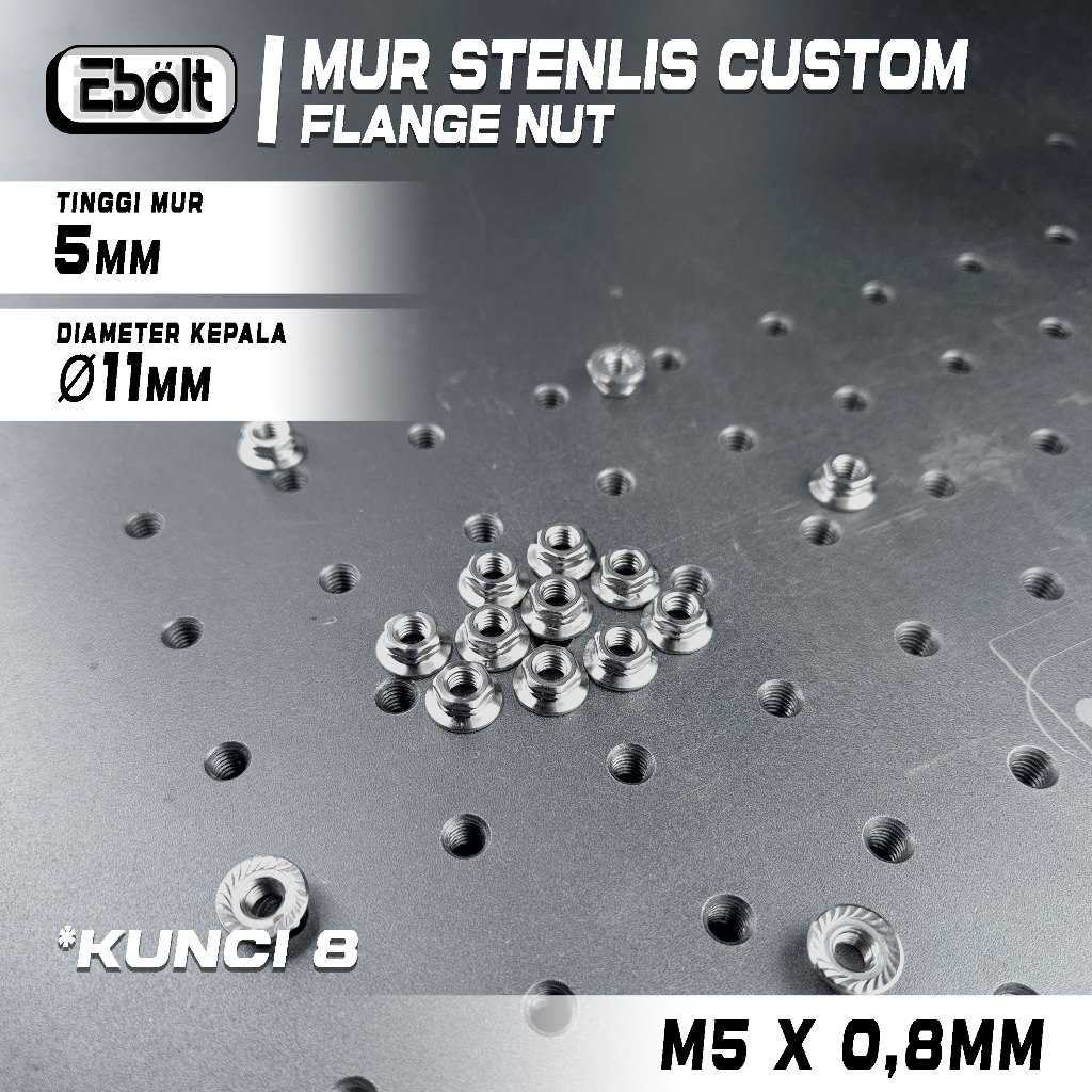 MUR FLANGE STENLIS CUSTOM M5 Stainless Steel 304 Anti Karat