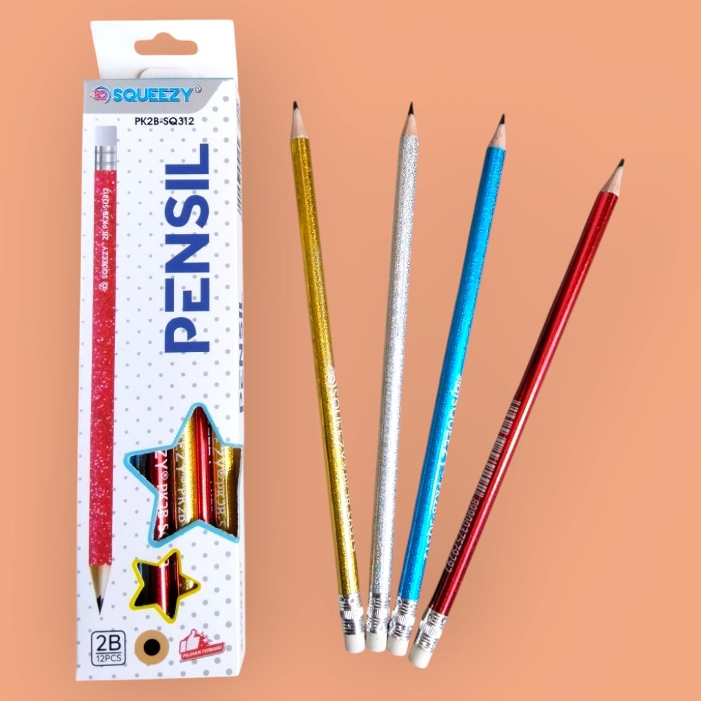 

Pensil 2B Squeezy Sparkling Star (Isi 12 pcs)