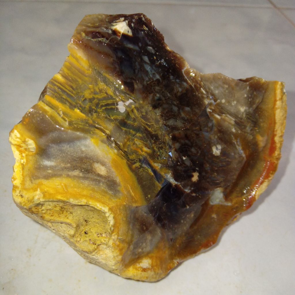 Natural Batu Yaman Wulung Motif Serat Emas Kristal