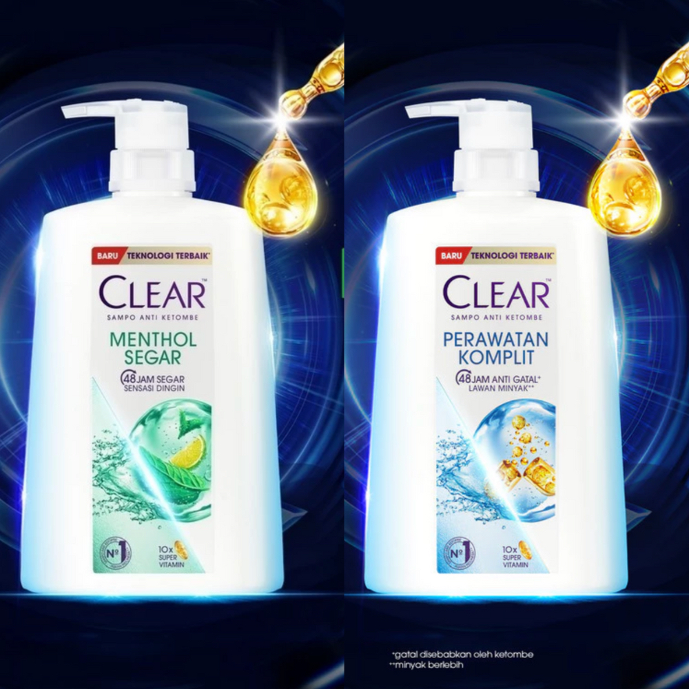 Clear Shampo Shampoo Clear  Menthol Segar Perawatan Komplit 1200 ml 850 ml