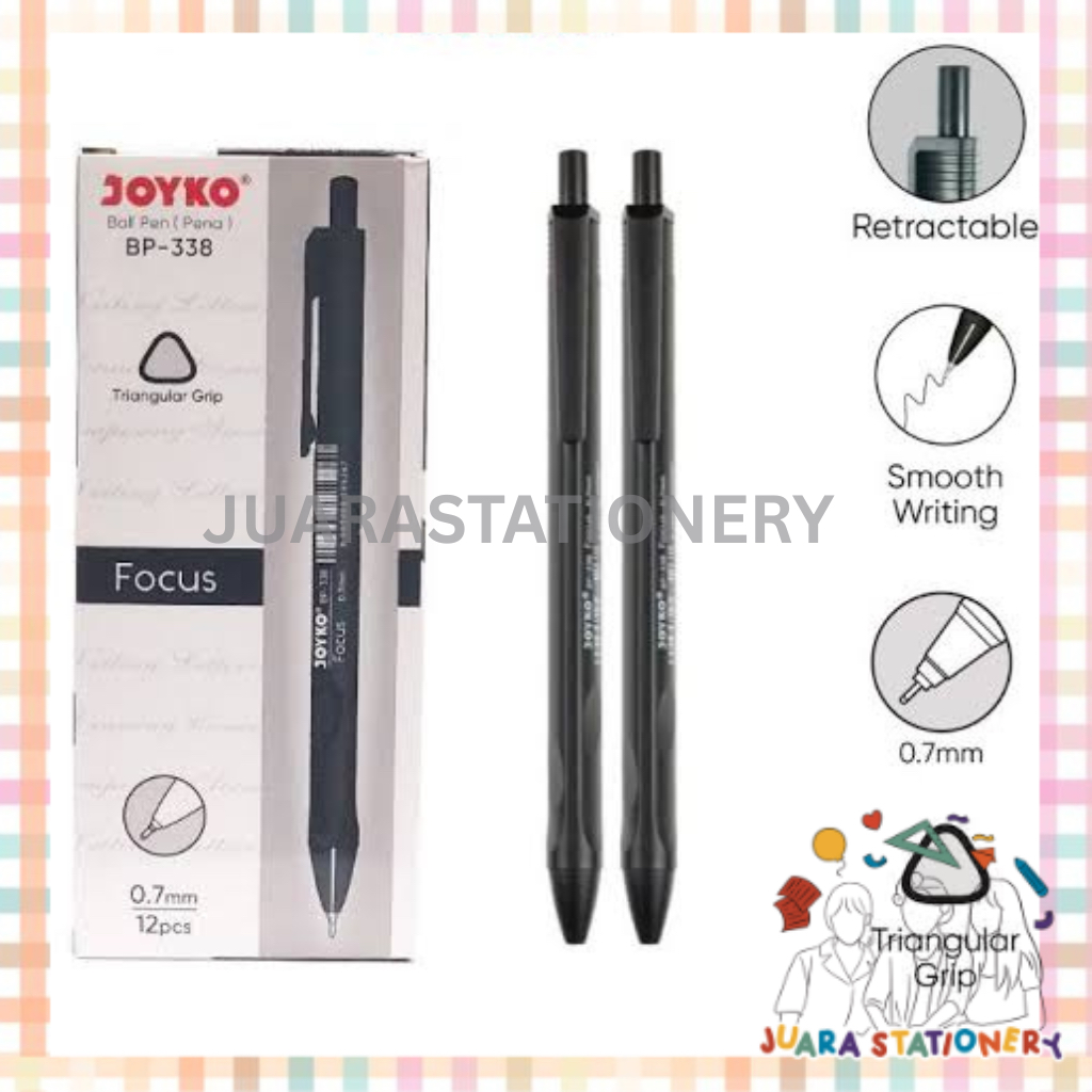 

JUARASTATIONERY Pulpen Joyko Vokus BP 338 0.7mm Hitam Biru [PER LUSIN] / Pen Bolpoin Bolpen