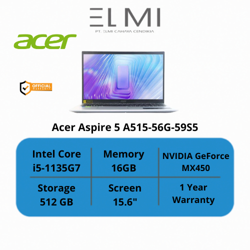 Acer Aspire 5 A515-56G-59S5 Intel Core i5-1135G7 RAM 16GB SSD 512GB 15.6"