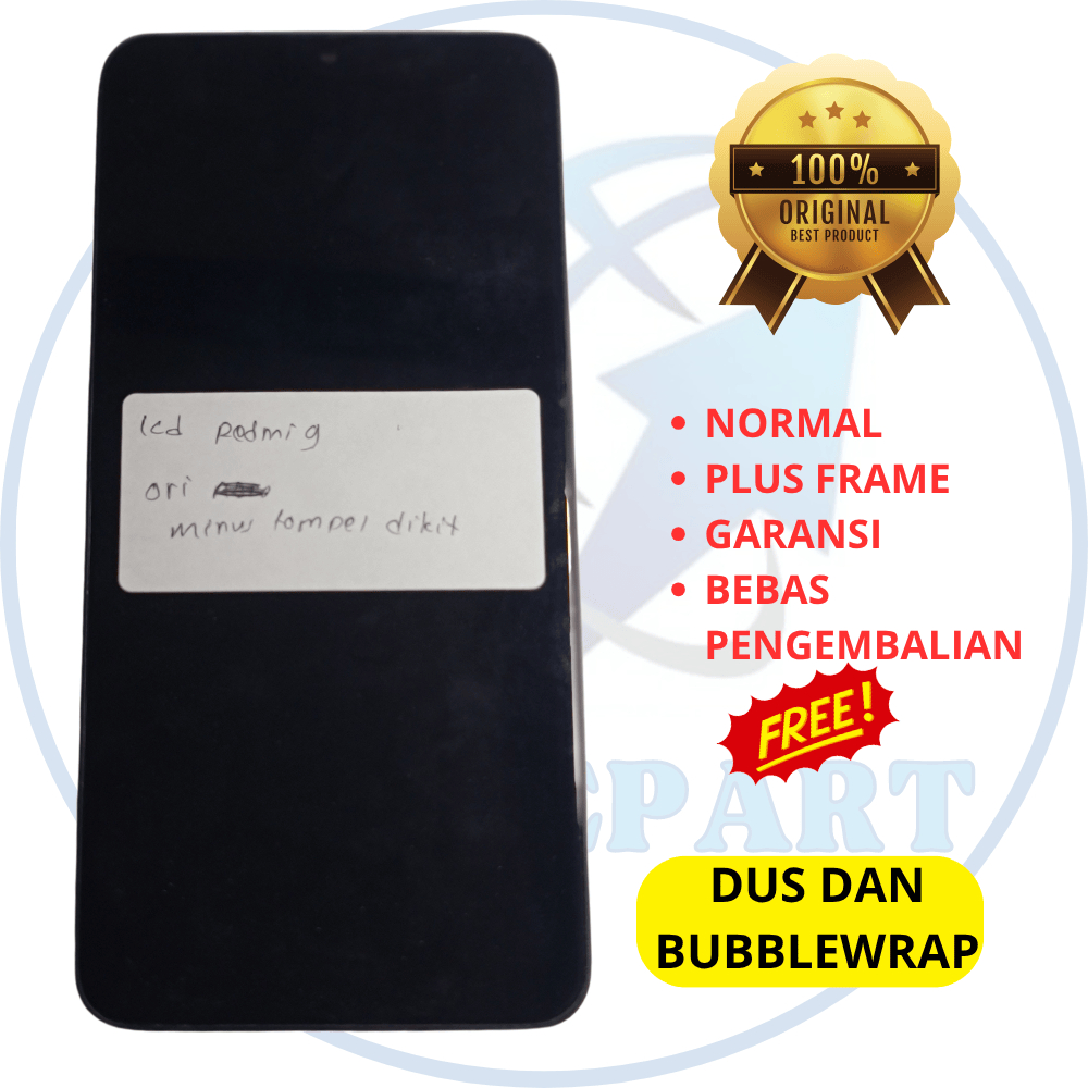 lcd xiaomi redmi 9 ori copotan plus frame - fullset - original cabutan bawaan