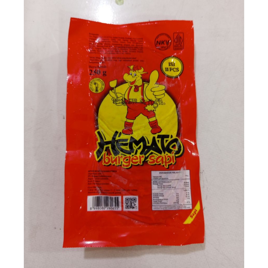 

HEMATO beef burger 250gram