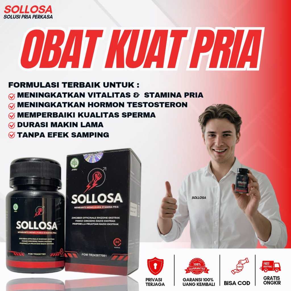 SOLLOSA 0bat kuat pria tahan lama original 100% bpom oat kuat obat panambah stamina meningkatkan hor