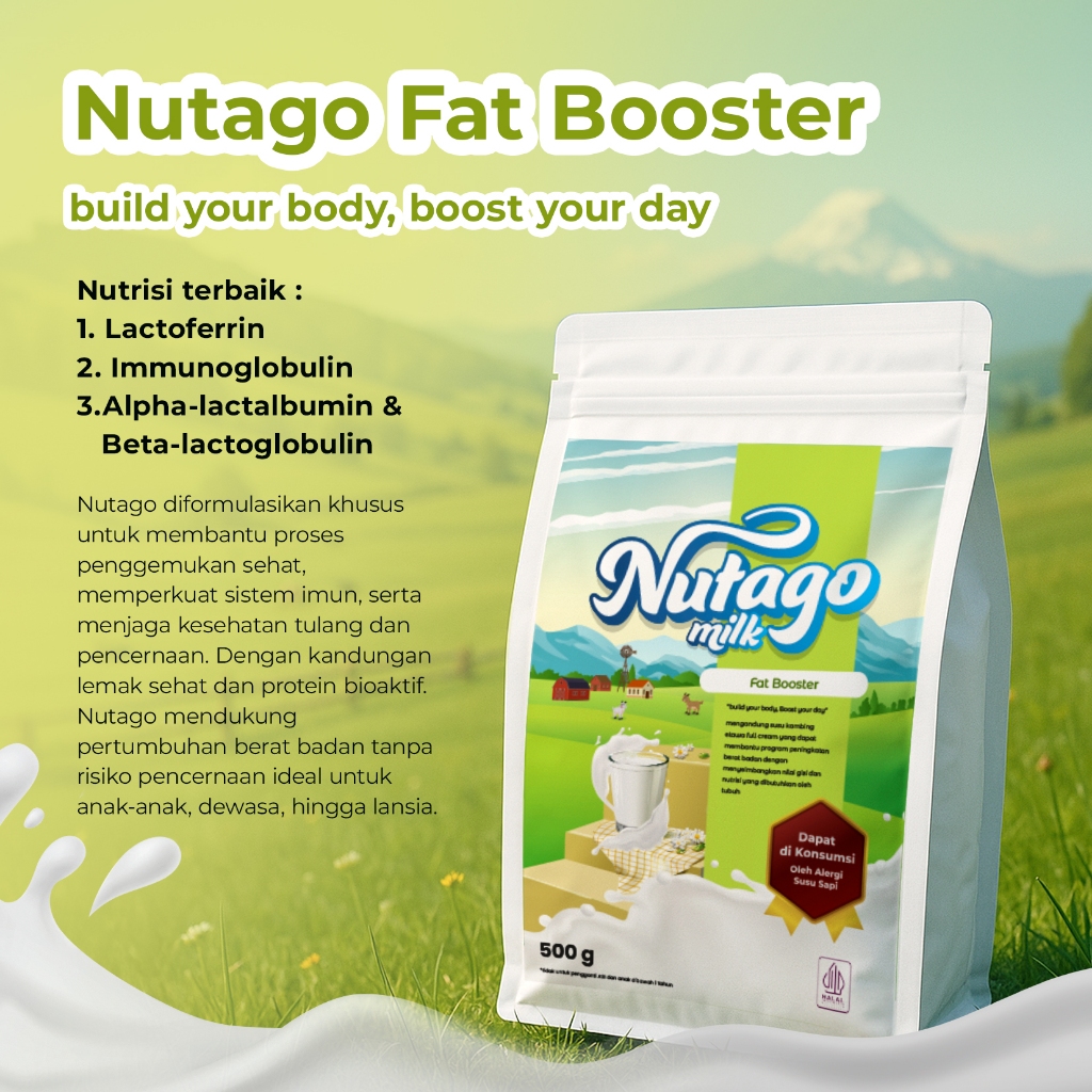 

NUTAGO Susu Kambing etawa Bubuk Fat Booster 500gram organik alami