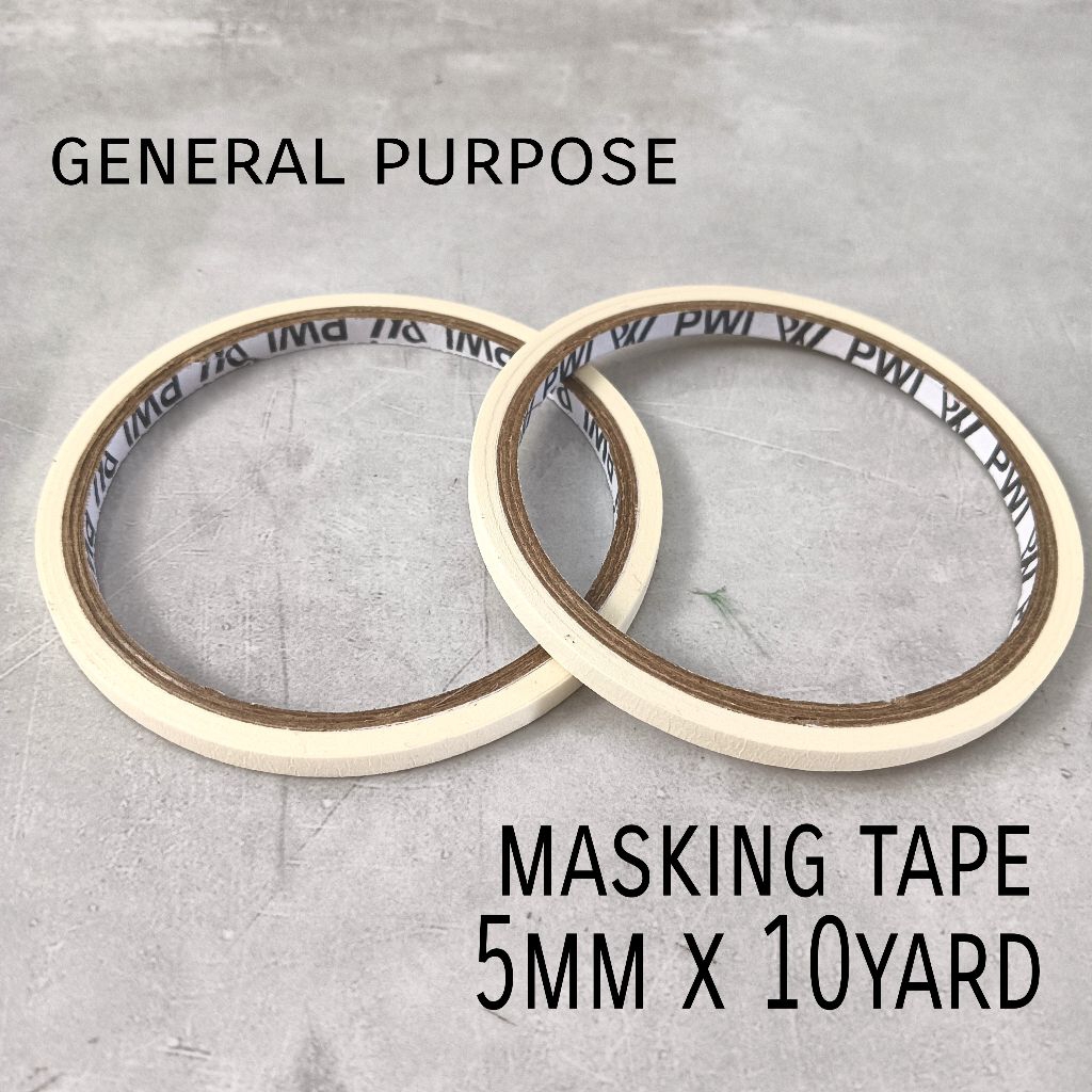 

Masking Tape Cream 5mm x 10yard PWI / Isolasi Kertas