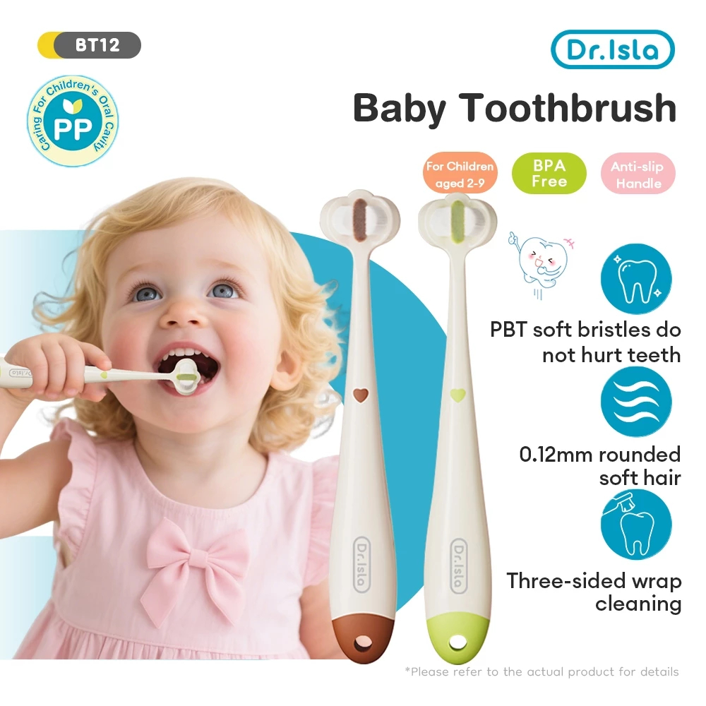 Dr.isla Sikat Gigi Anak 2-9 Tahun Lembut Three Sided Comfortable Children's Toothbrush BT12