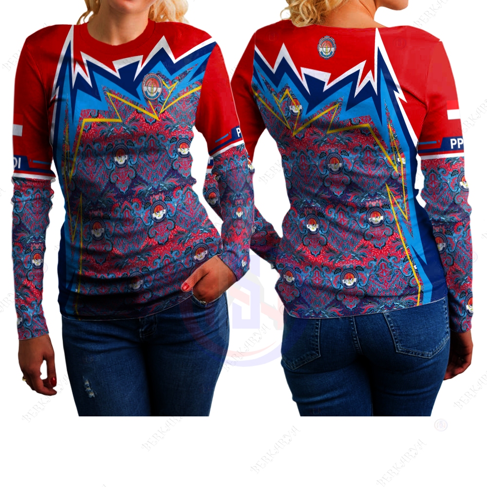 Kaos Wanita Kaos Jersey BATIK PPDI (PERSATUAN PERANGKAT DESA INDONESIA) Baju Batik PPDI Fullprint