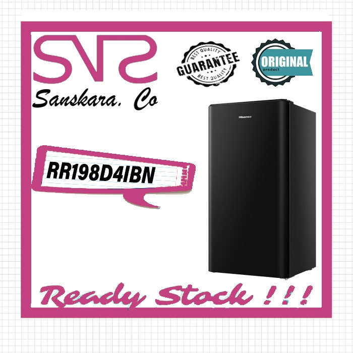 HISENSE RR198D4IBN Kulkas 1 Pintu kapasitas 158 Liter RR198 RR198D4 RR198D4IBN