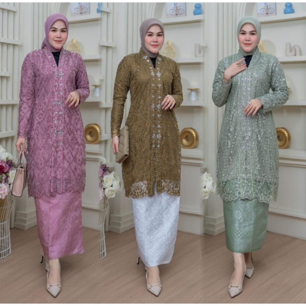 Setelan Tunik Floy Aldi / Kebaya Pesta / Kebaya Kekinian / Kebaya Terbaru / Kebaya Modern