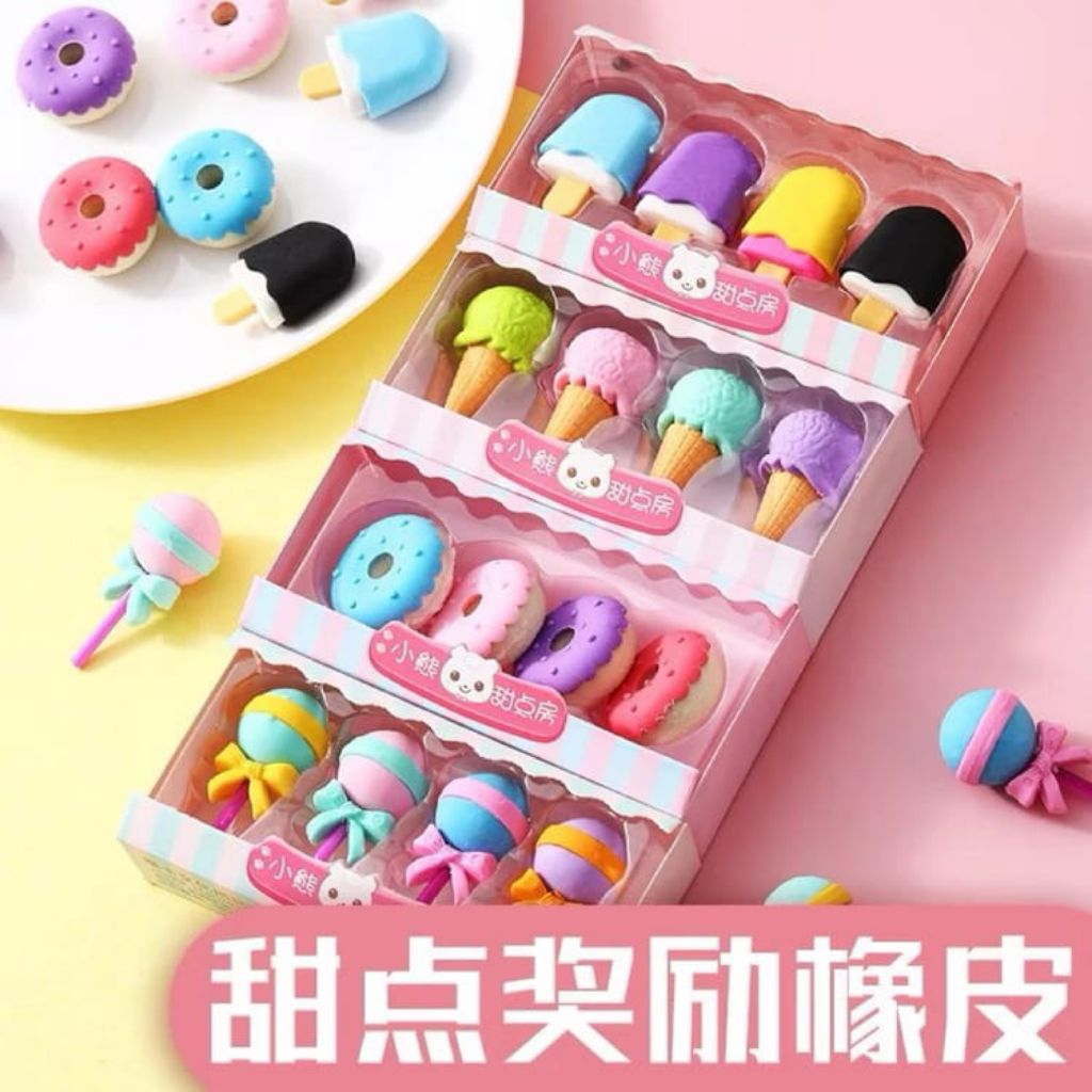 

penghapus pensil 4 pcs Karet penghapus anak sekolah