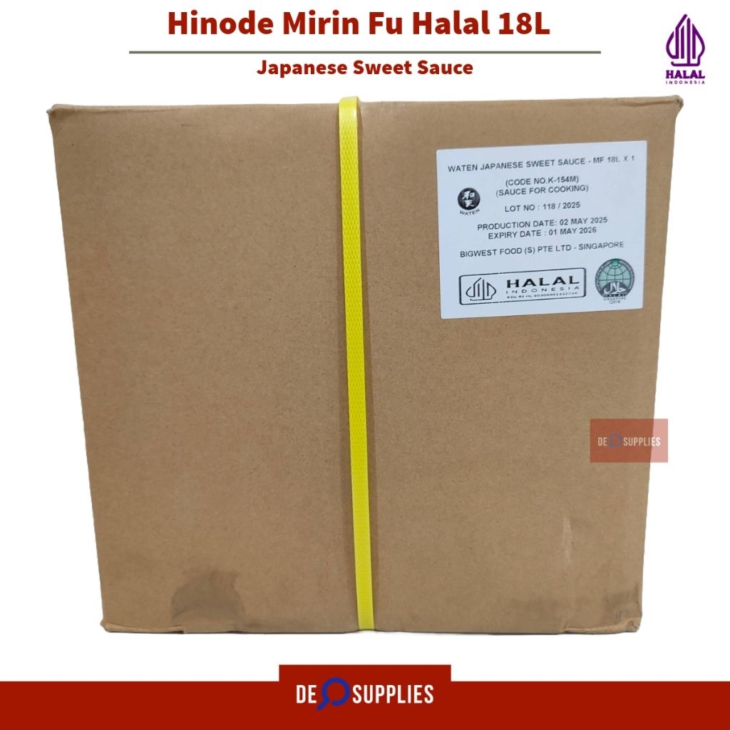 

Hinode Mirin Fu Halal 18L / Waten Japanese Sweet Sauce Cooking Mirin Non Alcohol