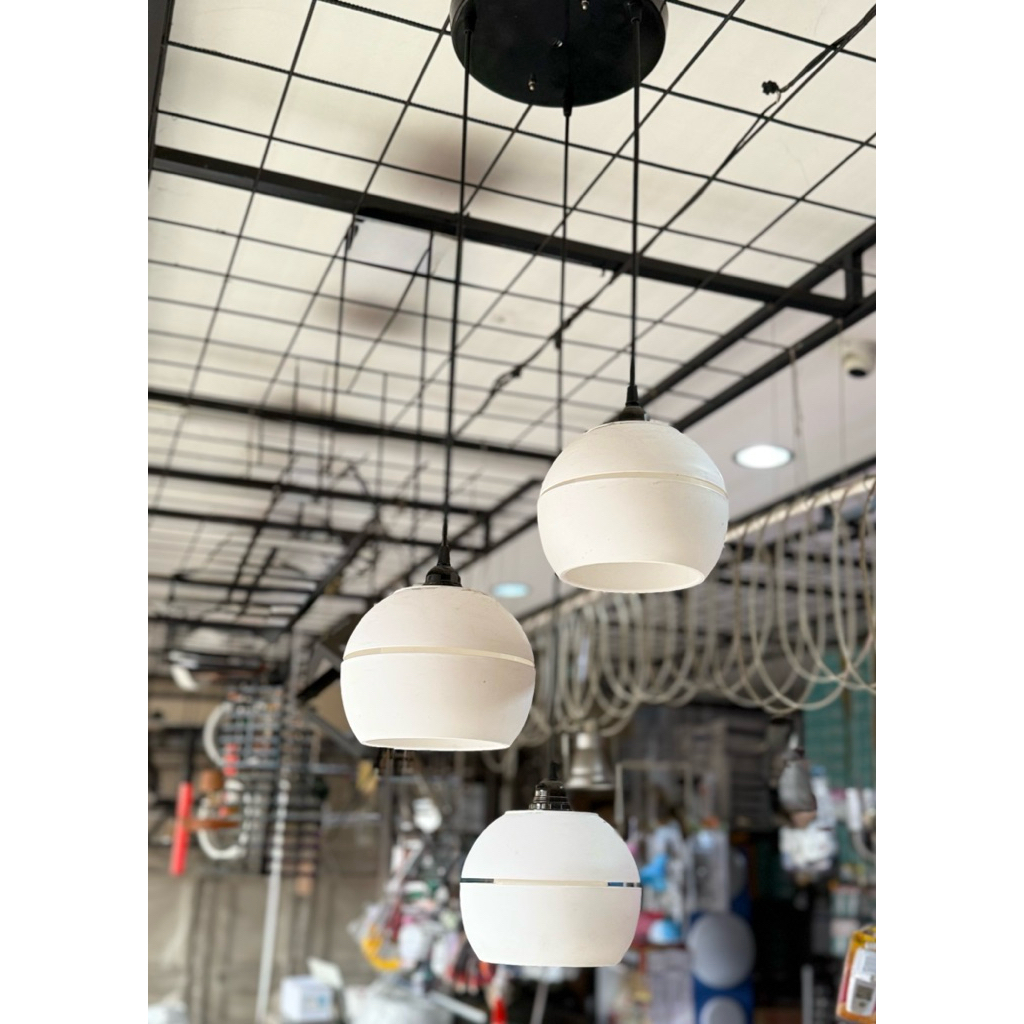 [satu set] Lampu gantung dekorasi minimalis aestetic bulat putih oval