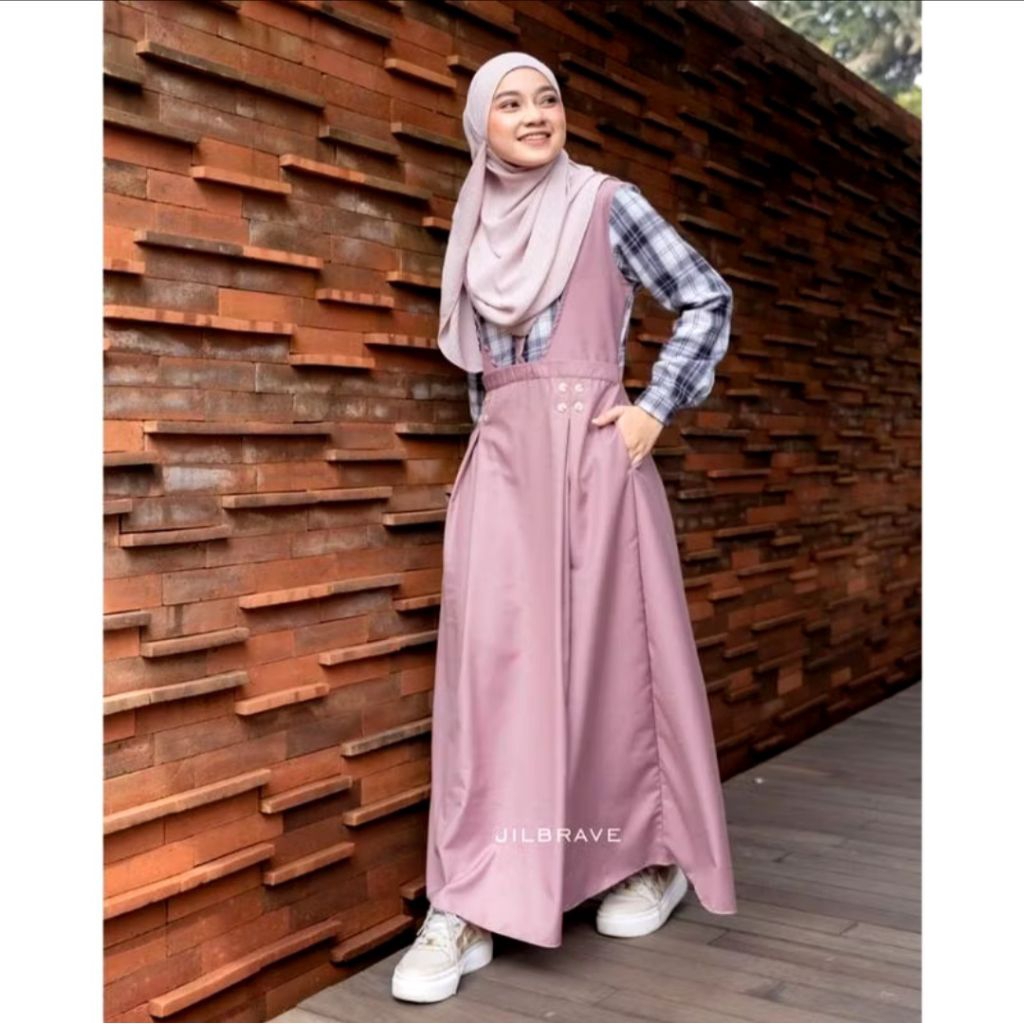 Yurim Dress by Jilbrave Size S Pink Charcoal Best Seller
