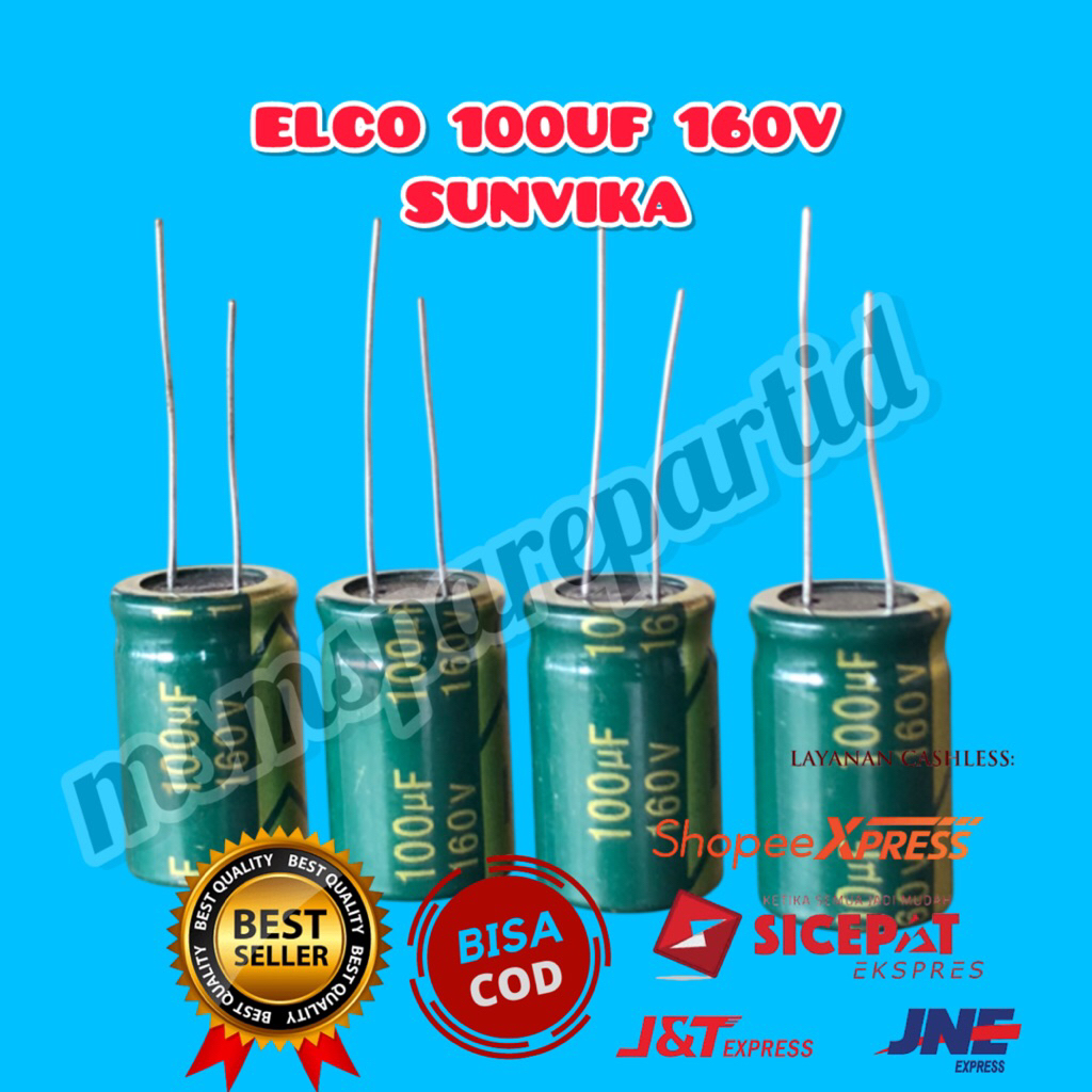 ELCO 100UF 160V SUNVIKA ORIGINAL