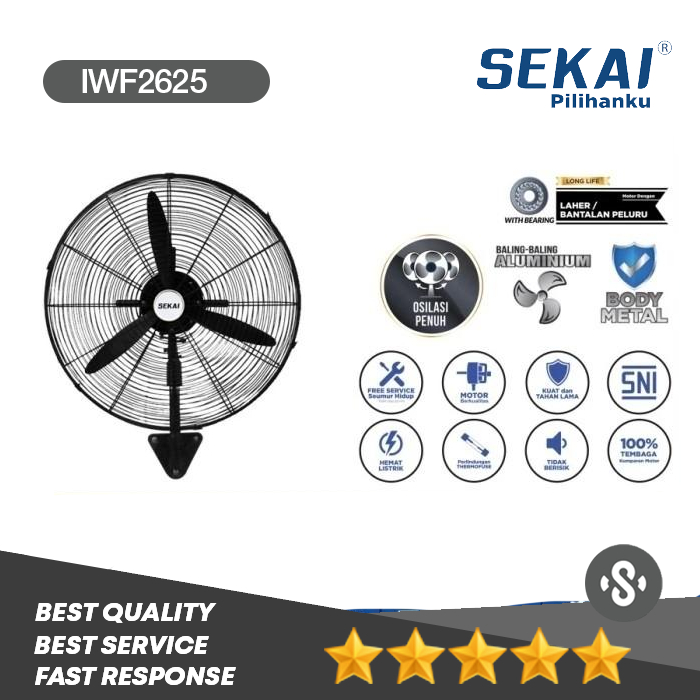 SEKAI IWF 2625 / IWF 2625 KIPAS TORNADO INDUSTRIAL FAN KIPAS BESI 26 INCH