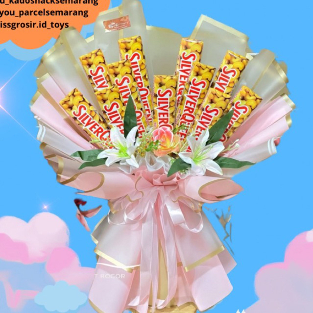 

Ready Instan buket snack jajan bukett silverqueen coklat wisuda graduations ulang tahun bouquet