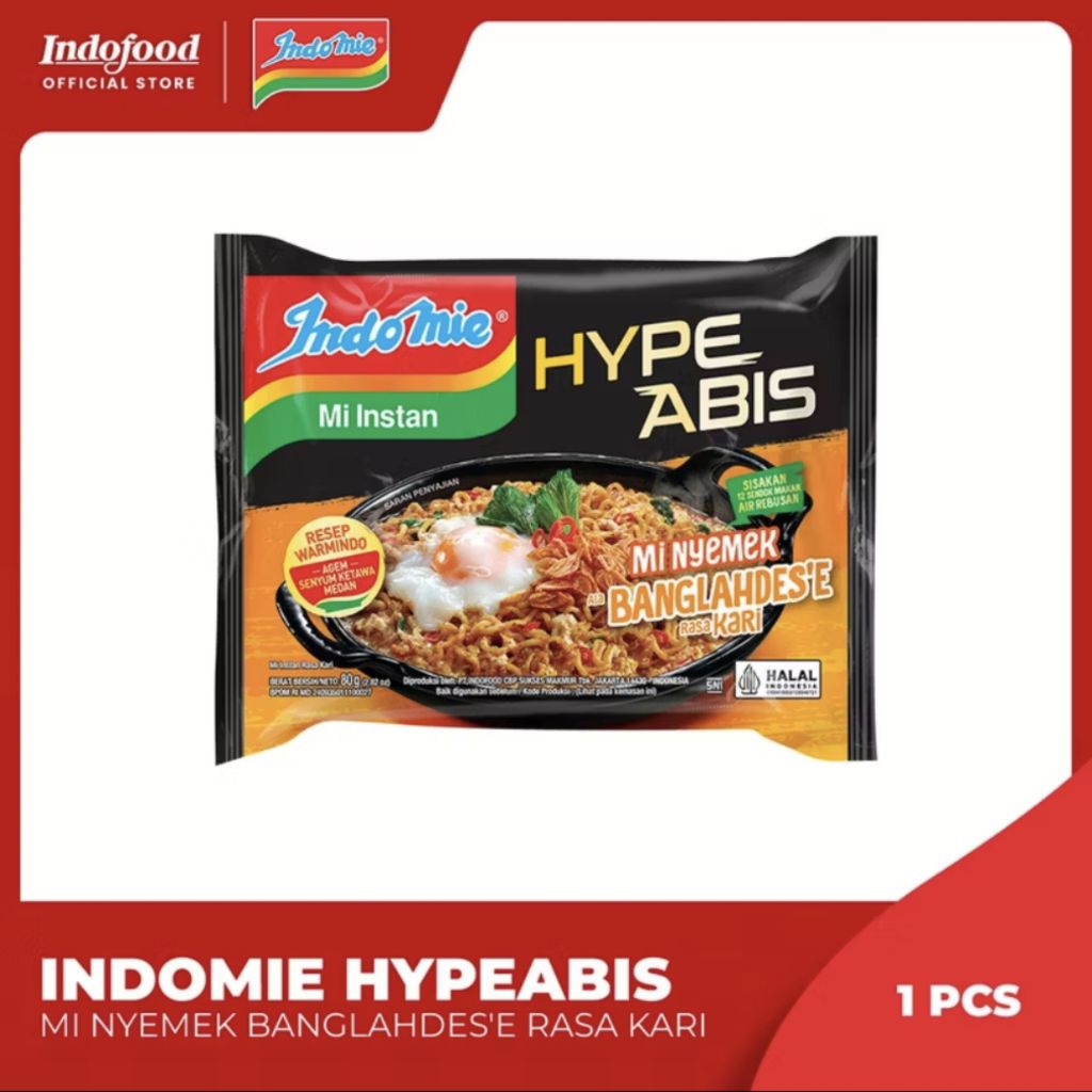 

indomie Hype Abis Mi Nyemek Banglahdes'e rasa kari