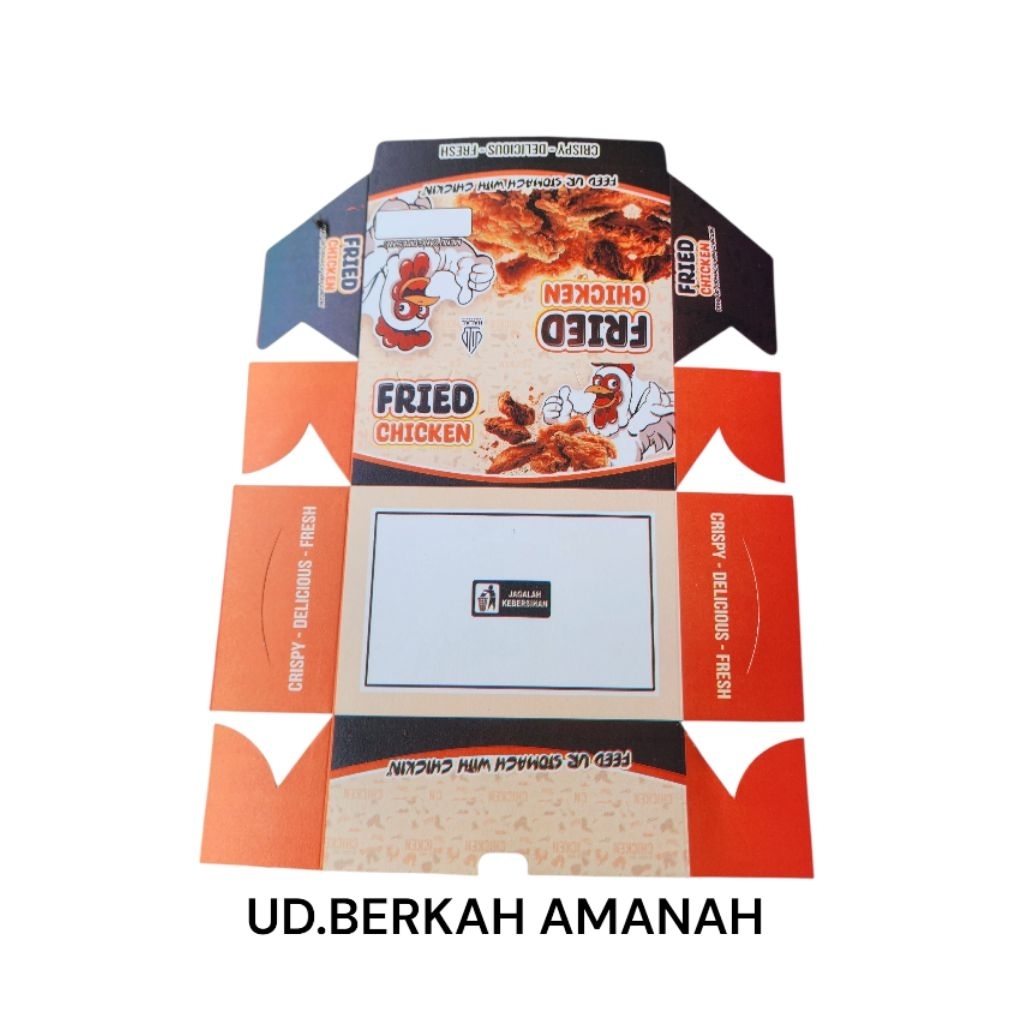 

KARDUS BOX FRIED CHICHKEN/KEMASAN FRIED CHICKEN/KERTAS WADAH FRIED CHICKEN
