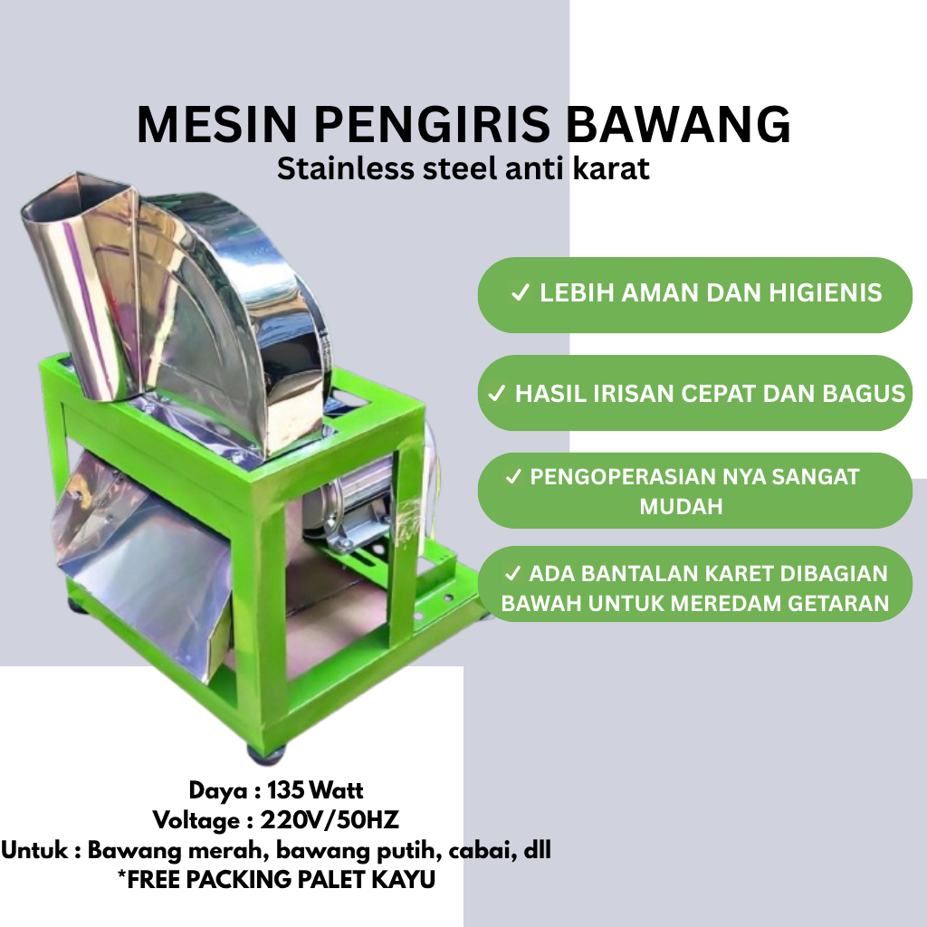 Mesin Pengiris Bawang Mesin Pemotong Bawang Mesin Listrik Bawang Hemat Listrik Packing Kayu