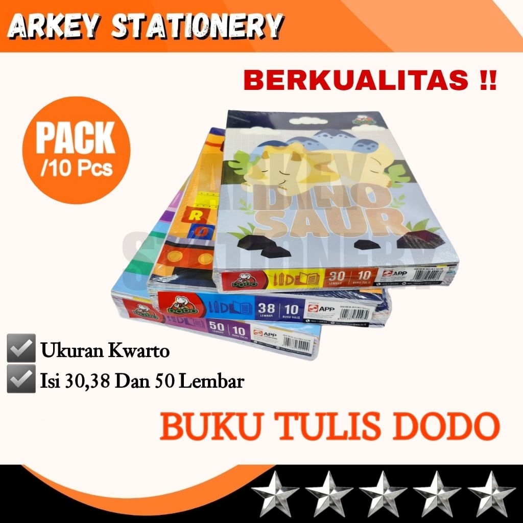 

Buku Tulis DODO 30 38 & 50 LEMBAR / Buku Tulis DODO 58 Lembar