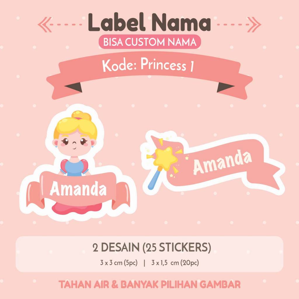 

STIKER NAMA WATERPROOF ANTI AIR - SN025 STIKER JUMBO 2