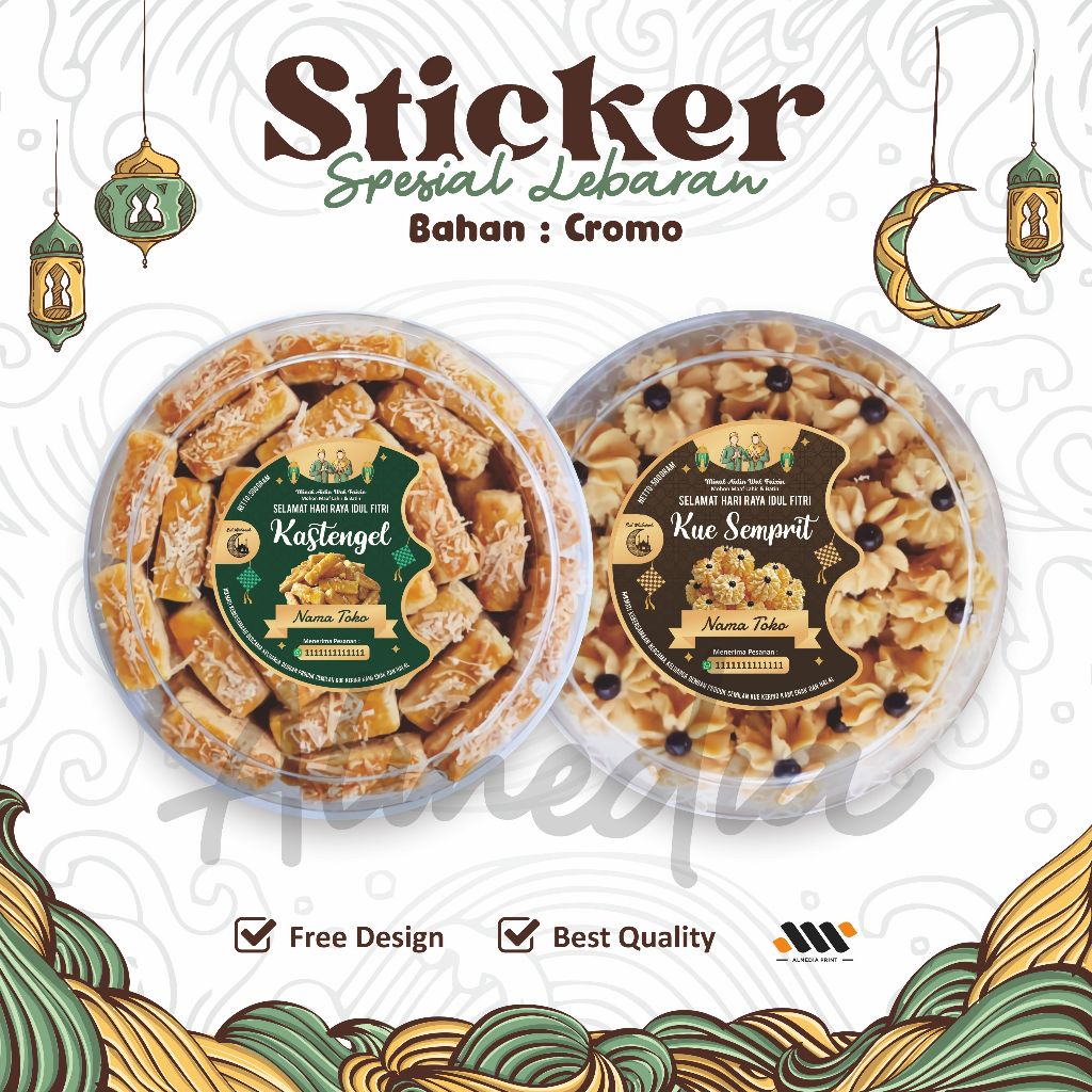 

(MINIMAL 100 PCS) STICKER KEMASAN SPESIAL LEBARAN