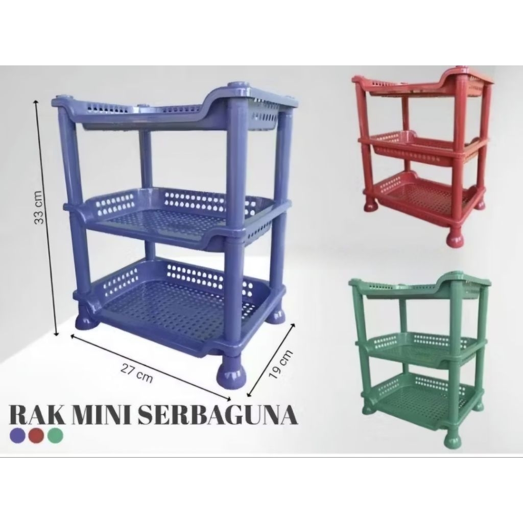rak mini 3 susun plastik rak bumbu plastik 3 susun