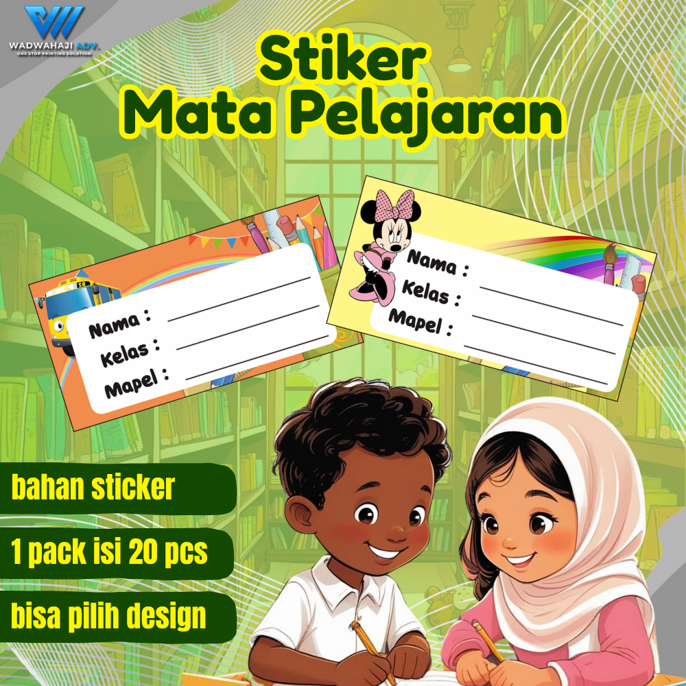 

(20pcs) Stiker Buku pelajaran | label mata pelajaran | Stiker MAPEL PSM1-5 Wadwahaji