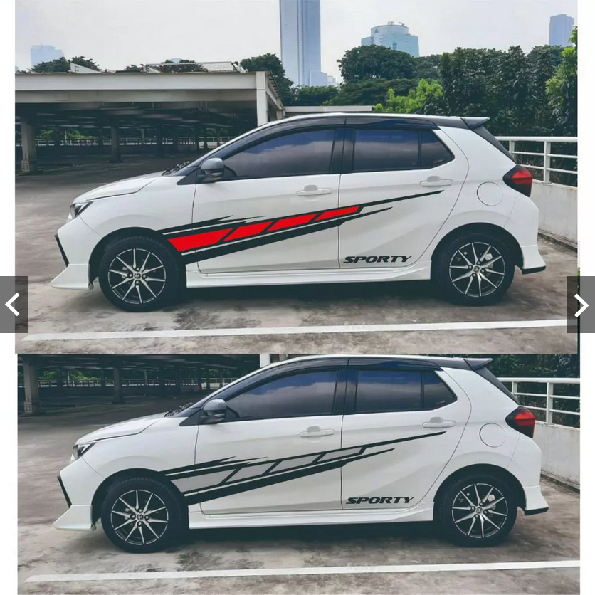 Stiker Mobil Agya putih hitam Lis Ayla Keren Minimalis terbaru