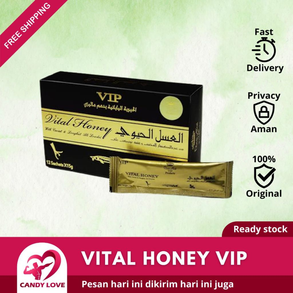 

Madu Vital Honey VIP Original Malaysia 1 Box Isi 12 Sachet