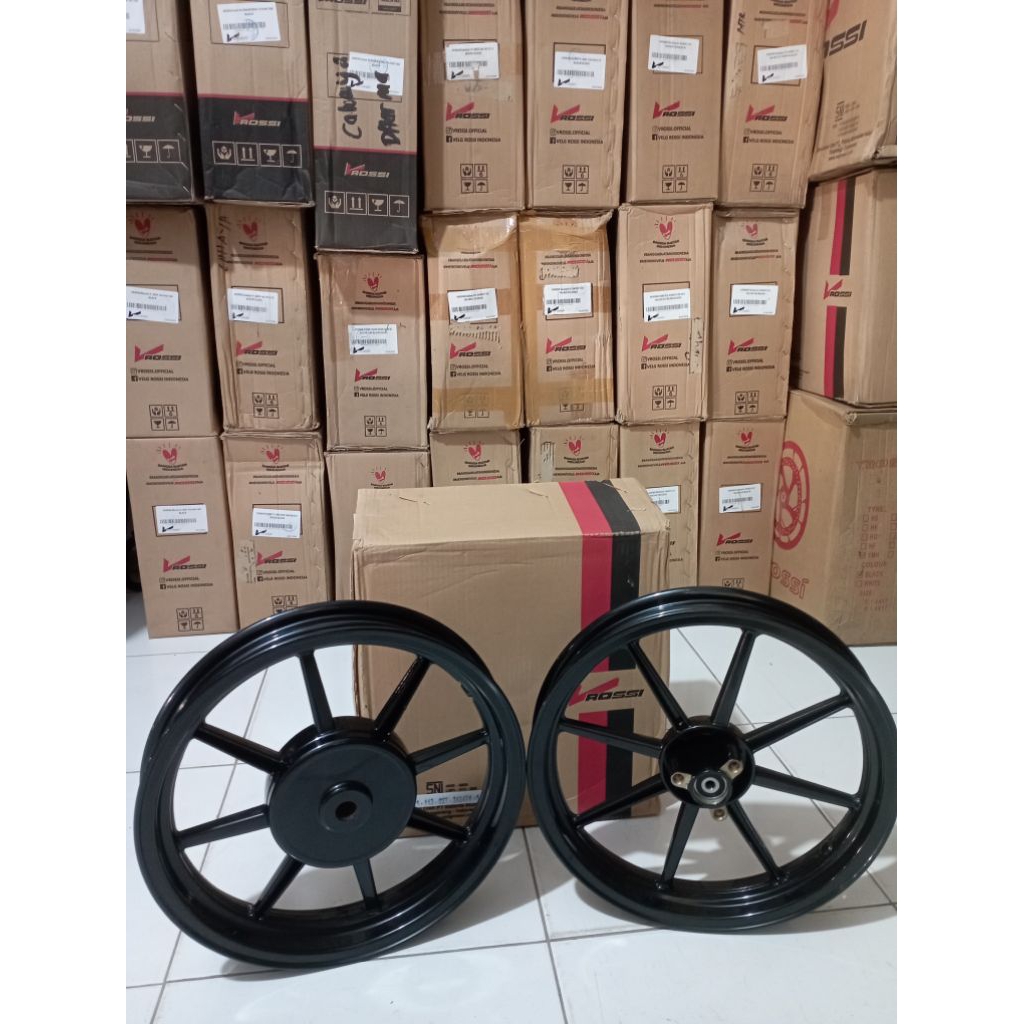Veleg Mio M3 Comet Black Velg Racing palang 8 hitam Original Vrossi
